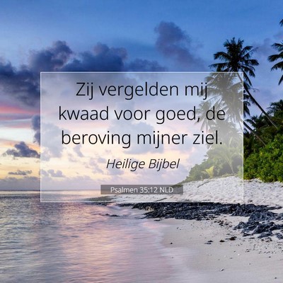 Picture 07 - Psalmen 35:12 NLD - Zij vergelden mij kwaad voor goed, de beroving - Bible Verse Picture
