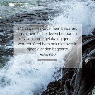 Picture 07 - Psalmen 41:2 NLD - (41:3) De HEERE zal hem bewaren, en zal hem bij - Bible Verse Picture
