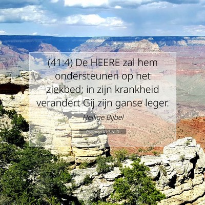 Picture 07 - Psalmen 41:3 NLD - (41:4) De HEERE zal hem ondersteunen op het - Bible Verse Picture