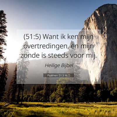 Picture 07 - Psalmen 51:3 NLD - (51:5) Want ik ken mijn overtredingen, en mijn - Bible Verse Picture