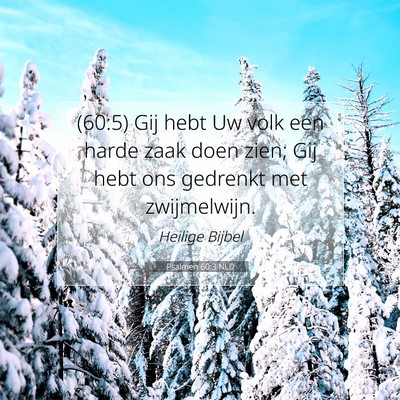 Picture 07 - Psalmen 60:3 NLD - (60:5) Gij hebt Uw volk een harde zaak doen zien; - Bible Verse Picture