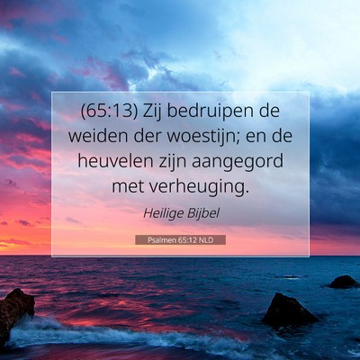 Picture 07 - Psalmen 65:12 NLD - (65:13) Zij bedruipen de weiden der woestijn; en - Bible Verse Picture