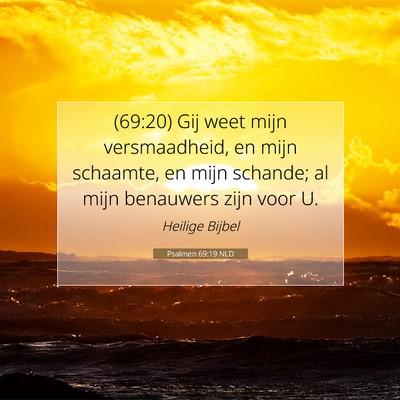 Picture 07 - Psalmen 69:19 NLD - (69:20) Gij weet mijn versmaadheid, en mijn - Bible Verse Picture
