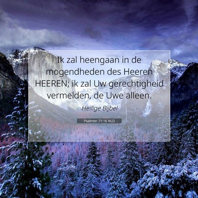 Picture 07 - Psalmen 71:16 NLD - Ik zal heengaan in de mogendheden des Heeren - Bible Verse Picture