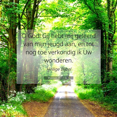 Picture 07 - Psalmen 71:17 NLD - O God! Gij hebt mij geleerd van mijn jeugd aan, - Bible Verse Picture