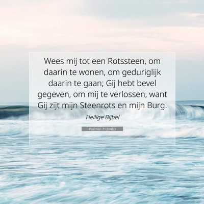 Picture 07 - Psalmen 71:3 NLD - Wees mij tot een Rotssteen, om daarin te wonen, - Bible Verse Picture