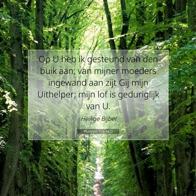 Picture 07 - Psalmen 71:6 NLD - Op U heb ik gesteund van den buik aan; van mijner - Bible Verse Picture