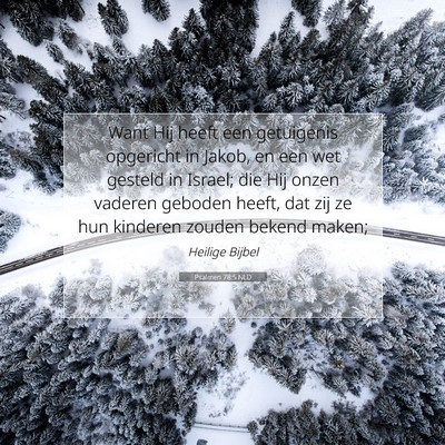 Picture 07 - Psalmen 78:5 NLD - Want Hij heeft een getuigenis opgericht in Jakob, - Bible Verse Picture