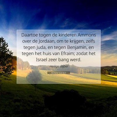 Picture 07 - Richtere 10:9 NLD - Daartoe togen de kinderen Ammons over de Jordaan, - Bible Verse Picture
