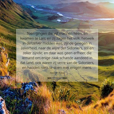 Picture 07 - Richtere 18:7 NLD - Toen gingen die vijf mannen heen, en kwamen te - Bible Verse Picture