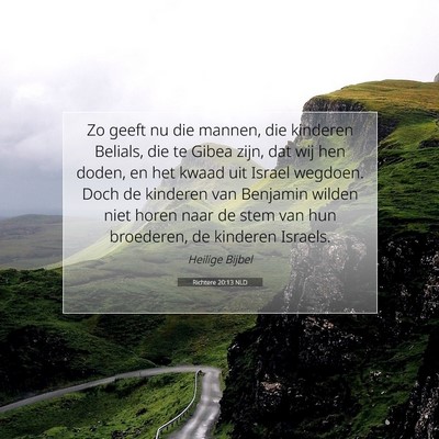 Picture 07 - Richtere 20:13 NLD - Zo geeft nu die mannen, die kinderen Belials, die - Bible Verse Picture