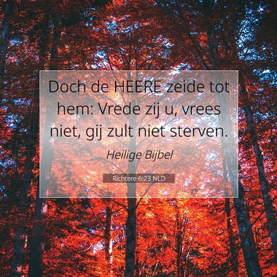 Picture 07 - Richtere 6:23 NLD - Doch de HEERE zeide tot hem: Vrede zij u, vrees - Bible Verse Picture