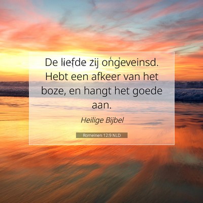 Picture 07 - Romeinen 12:9 NLD - De liefde zij ongeveinsd. Hebt een afkeer van het - Bible Verse Picture