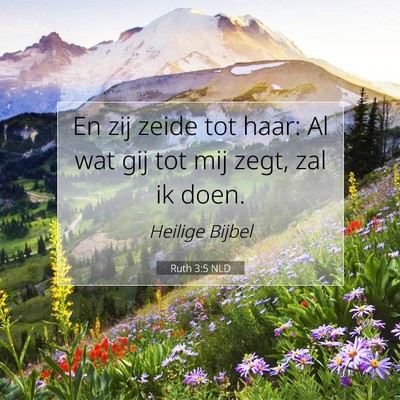 Picture 07 - Ruth 3:5 NLD - En zij zeide tot haar: Al wat gij tot mij zegt, - Bible Verse Picture