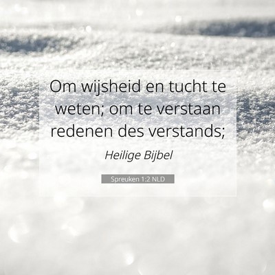 Picture 07 - Spreuken 1:2 NLD - Om wijsheid en tucht te weten; om te verstaan - Bible Verse Picture