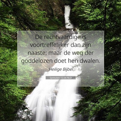 Picture 07 - Spreuken 12:26 NLD - De rechtvaardige is voortreffelijker dan zijn - Bible Verse Picture