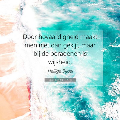Picture 07 - Spreuken 13:10 NLD - Door hovaardigheid maakt men niet dan gekijf; - Bible Verse Picture