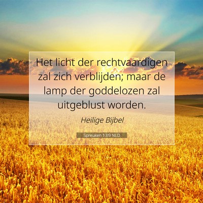 Picture 07 - Spreuken 13:9 NLD - Het licht der rechtvaardigen zal zich verblijden; - Bible Verse Picture