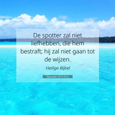 Picture 07 - Spreuken 15:12 NLD - De spotter zal niet liefhebben, die hem bestraft; - Bible Verse Picture