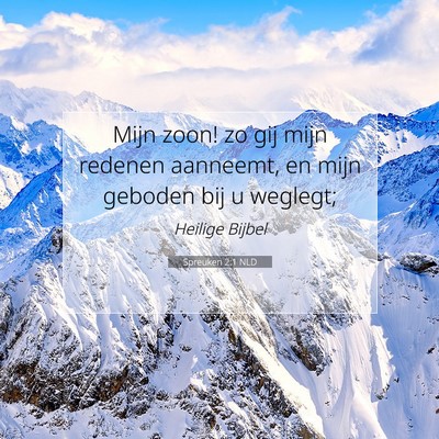 Picture 07 - Spreuken 2:1 NLD - Mijn zoon! zo gij mijn redenen aanneemt, en mijn - Bible Verse Picture