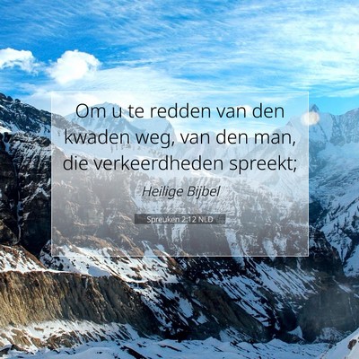 Picture 07 - Spreuken 2:12 NLD - Om u te redden van den kwaden weg, van den man, - Bible Verse Picture