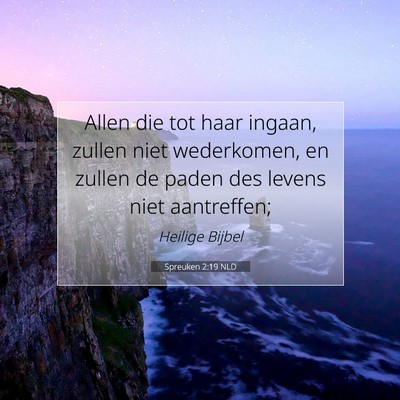 Picture 07 - Spreuken 2:19 NLD - Allen die tot haar ingaan, zullen niet - Bible Verse Picture
