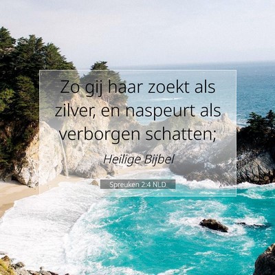 Picture 07 - Spreuken 2:4 NLD - Zo gij haar zoekt als zilver, en naspeurt als - Bible Verse Picture