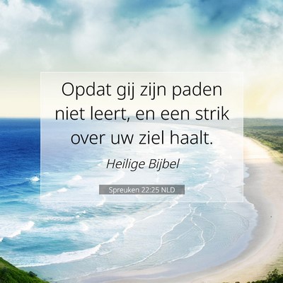 Picture 07 - Spreuken 22:25 NLD - Opdat gij zijn paden niet leert, en een strik - Bible Verse Picture