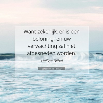 Picture 07 - Spreuken 23:18 NLD - Want zekerlijk, er is een beloning; en uw - Bible Verse Picture