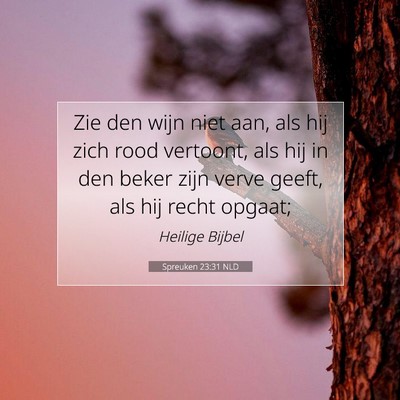 Picture 07 - Spreuken 23:31 NLD - Zie den wijn niet aan, als hij zich rood - Bible Verse Picture