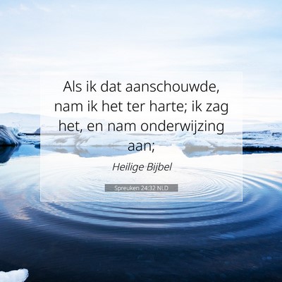 Picture 07 - Spreuken 24:32 NLD - Als ik dat aanschouwde, nam ik het ter harte; ik - Bible Verse Picture