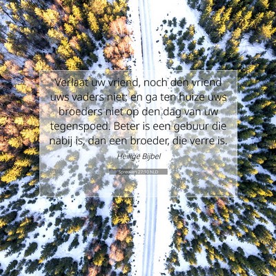 Picture 07 - Spreuken 27:10 NLD - Verlaat uw vriend, noch den vriend uws vaders - Bible Verse Picture