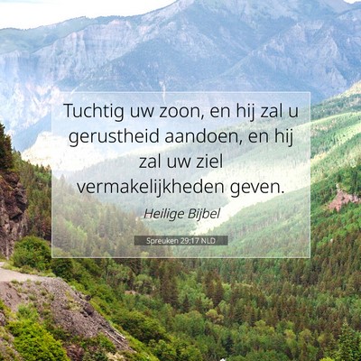Picture 07 - Spreuken 29:17 NLD - Tuchtig uw zoon, en hij zal u gerustheid aandoen, - Bible Verse Picture