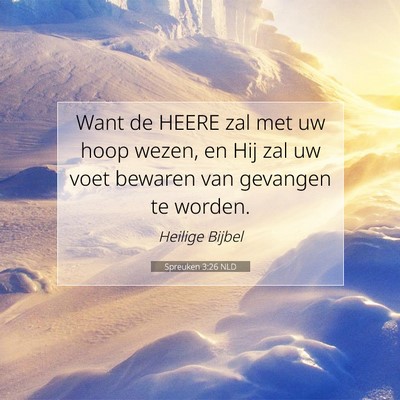 Picture 07 - Spreuken 3:26 NLD - Want de HEERE zal met uw hoop wezen, en Hij zal - Bible Verse Picture
