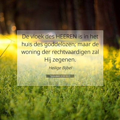 Picture 07 - Spreuken 3:33 NLD - De vloek des HEEREN is in het huis des - Bible Verse Picture