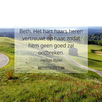Picture 07 - Spreuken 31:11 NLD - Beth. Het hart haars heren vertrouwt op haar, - Bible Verse Picture