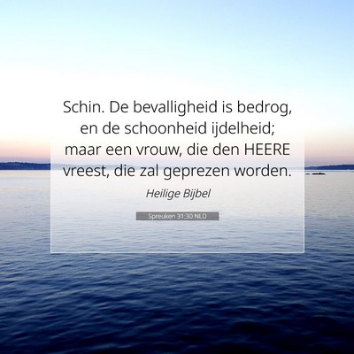 Picture 07 - Spreuken 31:30 NLD - Schin. De bevalligheid is bedrog, en de - Bible Verse Picture