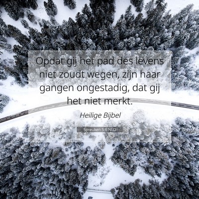 Picture 07 - Spreuken 5:6 NLD - Opdat gij het pad des levens niet zoudt wegen, - Bible Verse Picture