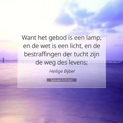 Picture 07 - Spreuken 6:23 NLD - Want het gebod is een lamp, en de wet is een - Bible Verse Picture