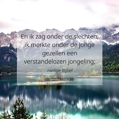 Picture 07 - Spreuken 7:7 NLD - En ik zag onder de slechten; ik merkte onder de - Bible Verse Picture