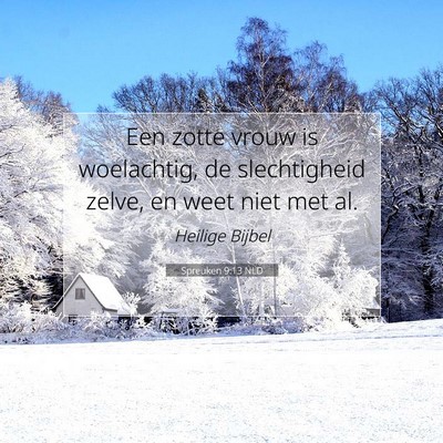 Picture 07 - Spreuken 9:13 NLD - Een zotte vrouw is woelachtig, de slechtigheid - Bible Verse Picture