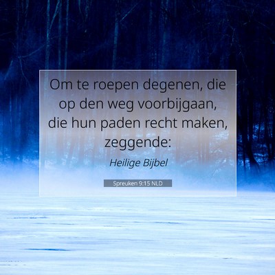 Picture 07 - Spreuken 9:15 NLD - Om te roepen degenen, die op den weg voorbijgaan, - Bible Verse Picture
