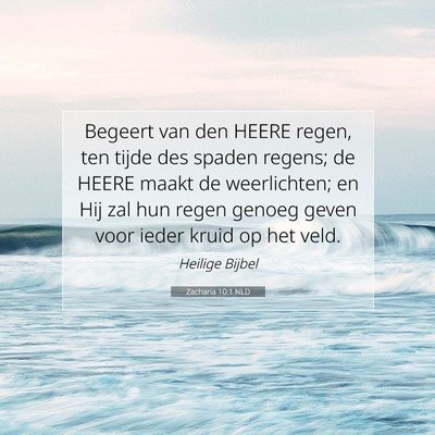 Picture 07 - Zacharia 10:1 NLD - Begeert van den HEERE regen, ten tijde des spaden - Bible Verse Picture