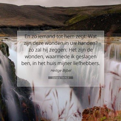 Picture 07 - Zacharia 13:6 NLD - En zo iemand tot hem zegt: Wat zijn deze wonden - Bible Verse Picture