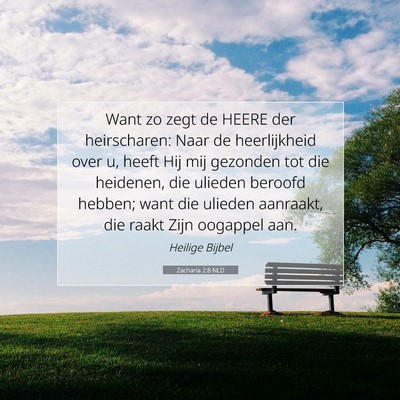 Picture 07 - Zacharia 2:8 NLD - Want zo zegt de HEERE der heirscharen: Naar de - Bible Verse Picture