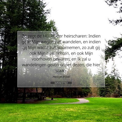 Picture 07 - Zacharia 3:7 NLD - Zo zegt de HEERE der heirscharen: Indien gij in - Bible Verse Picture