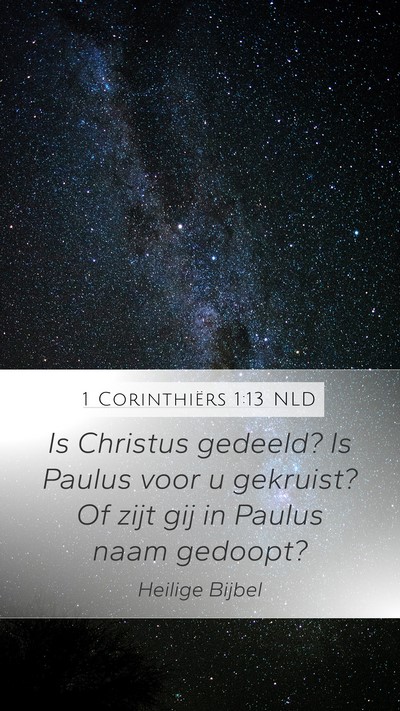1 Corinthiërs 1:13 NLD Bible Verse Image