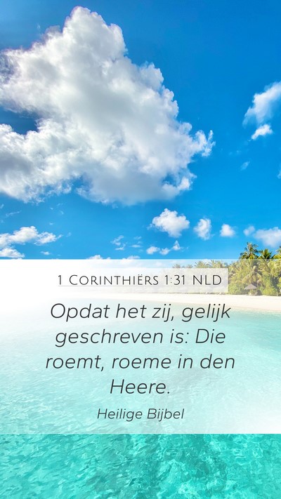 1 Corinthiërs 1:31 NLD Bible Verse Image