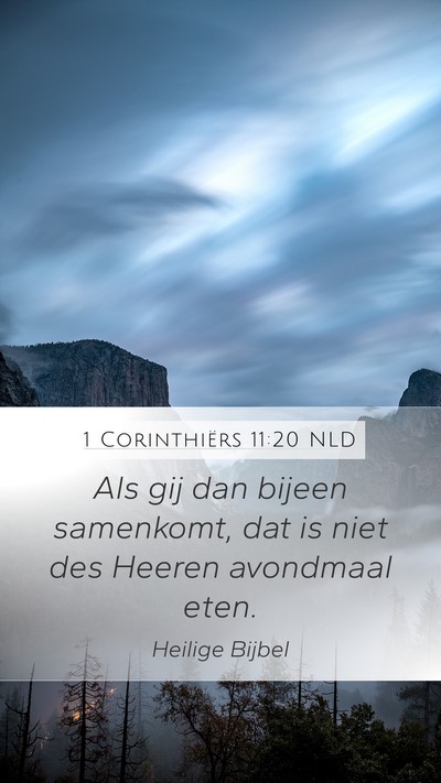 1 Corinthiërs 11:20 NLD Bible Verse Image