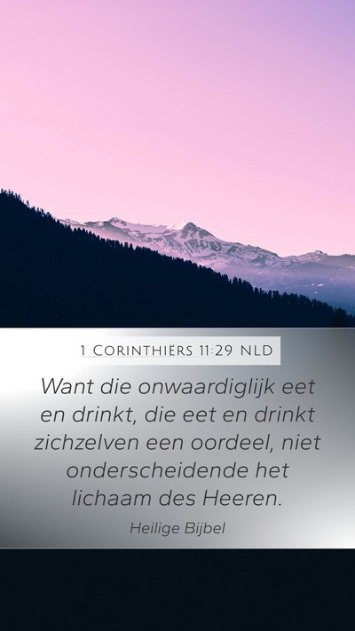 1 Corinthiërs 11:29 NLD Bible Verse Image